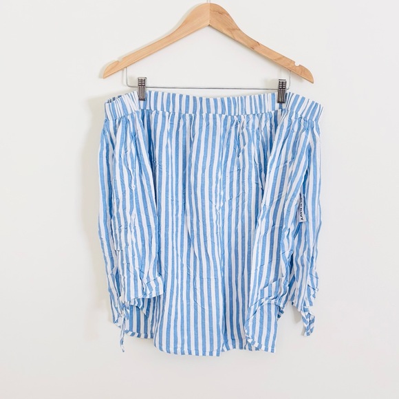 NWT Old Navy Off-The-Shoulder Striped Top - Picture 1 of 3